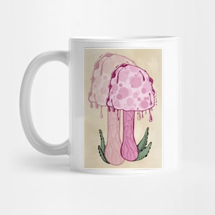 Pink Classic Portrait Style Cottagecore Mushroom Mug